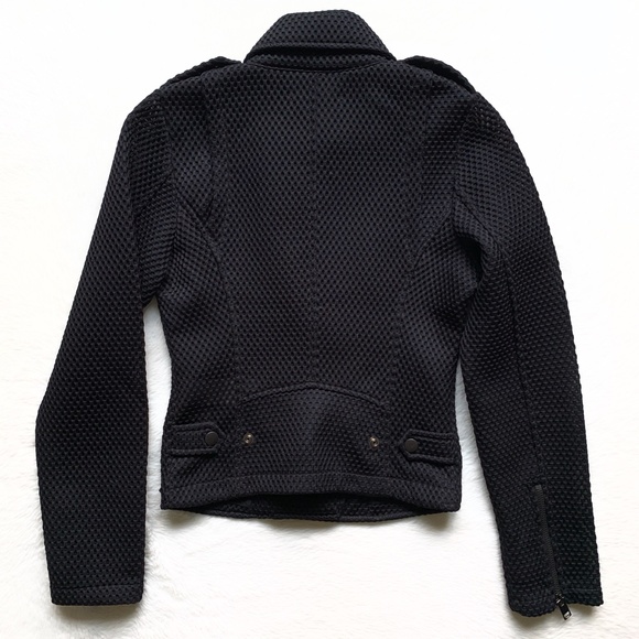 Diesel Moto Quilted Lined Polyester Collared Black Biker Jacket - Picture 5 of 16